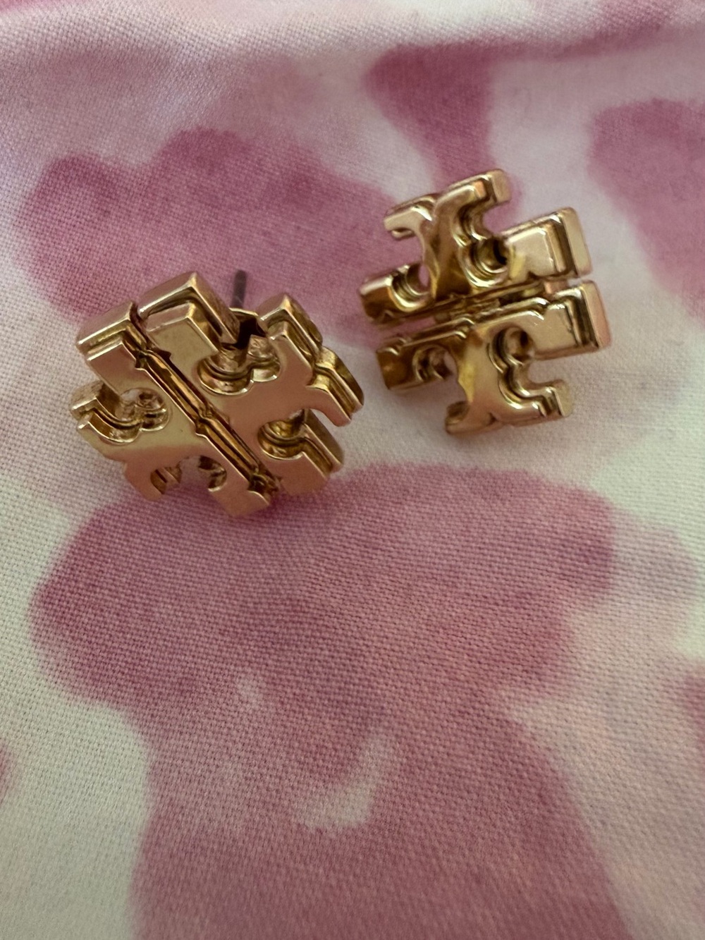 Tory Burch Gold Logo Stud Earrings